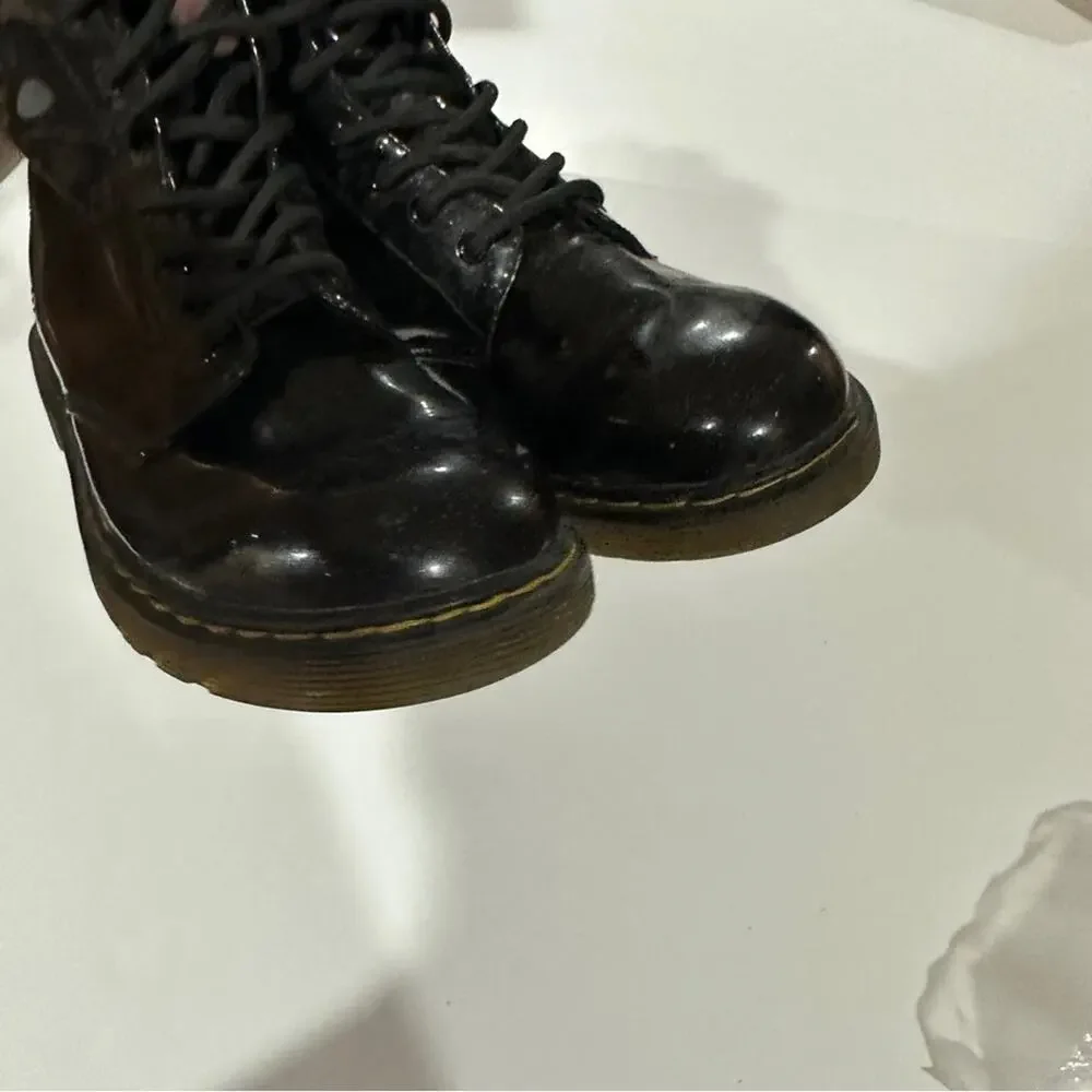 Doc Marten 1460 Black‎ Glitter Lace Up Boots Size 4